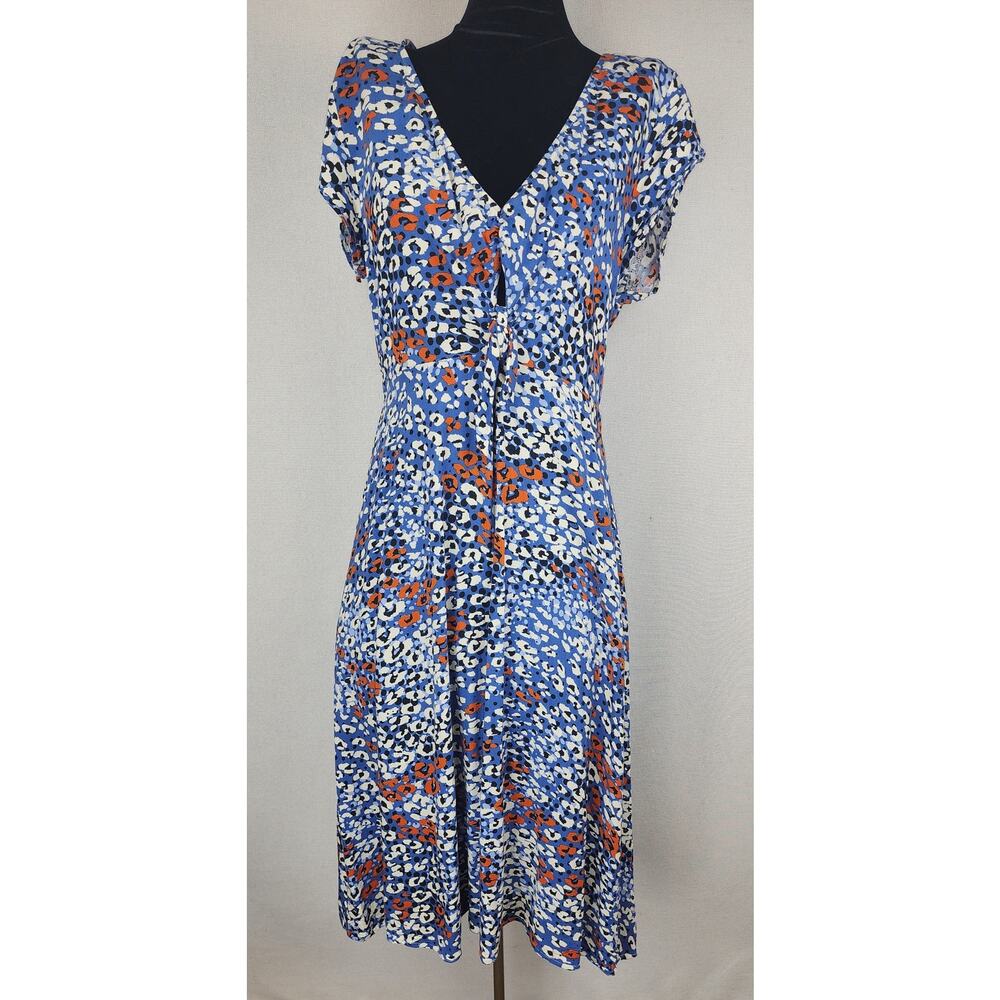 Cupshe dress Womens L cutout knot Lepard Print Beachy keyhole flowy fairycore - Picture 12 of 13